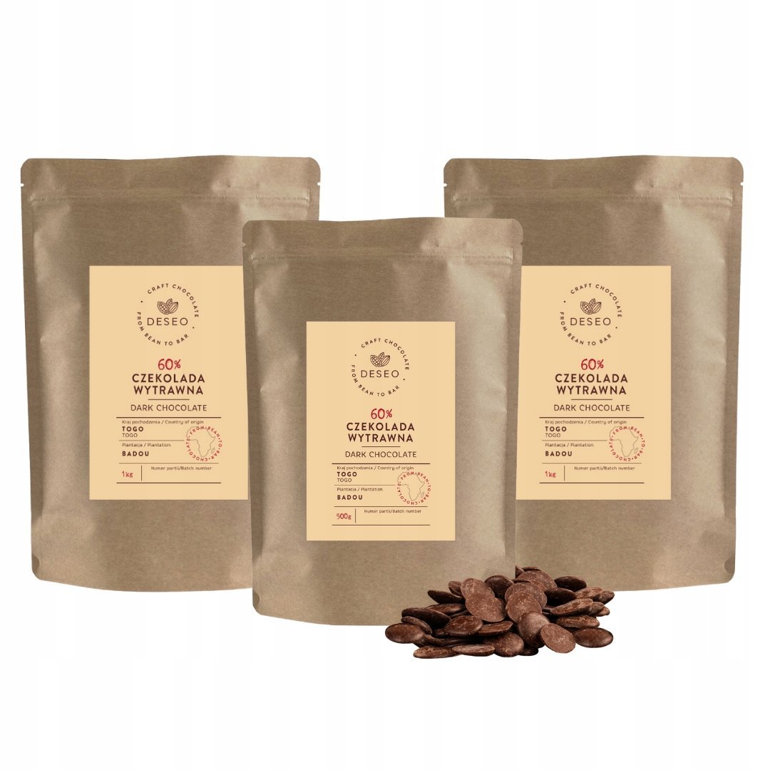 CZEKOLADA GORZKA DESEROWA 60% DESEO 2500g DROPSY do rozpuszczania POLEWA