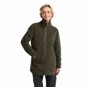 Płaszcze damskie - Damski płaszcz polarowy Jack Wolfskin HIGH CURL COAT W obsidian moss - S - miniaturka - grafika 1