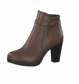 Botki damskie - Tamaris skórzane botki damskie brązowe na korku rozmiar 37 - miniaturka - grafika 1