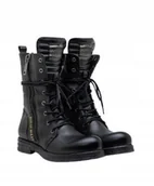 Botki damskie - Replay Damskie Botki Czarne z Zapięciami Skórzane 35 Jjb - miniaturka - grafika 1