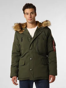 Alpha Industries Parka męska Mężczyźni Sztuczne włókno zielony jednolity, S - Kurtki męskie - miniaturka - grafika 1