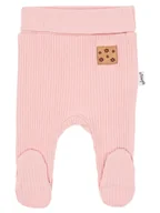 Śpiochy dla niemowląt - Dziewczęce półśpiochy bawełna prążkowana różowa Nicol,r.68 - miniaturka - grafika 1