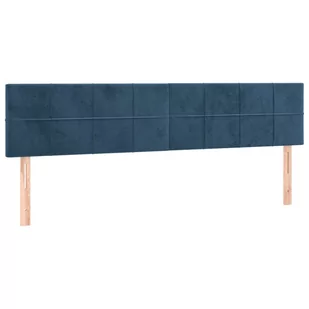 Lumarko Zagłówki, 2 szt., ciemnoniebieskie, 100x5x78/88 cm, aksamit - Inne meble do sypialni - miniaturka - grafika 3