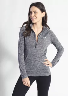 Bluzy damskie - Bluza damska szara UNDER ARMOUR TECH 1/2 ZIP - TWIST - Under Armour - grafika 1