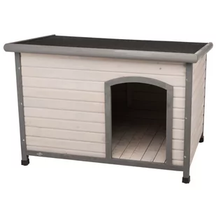 Trixie Classic Natura, buda dla psa z płaskim dachem - Rozmiar L: szer. x gł. x wys.: 116 x 79 x 82 cm, szara - Budy dla psów - miniaturka - grafika 1