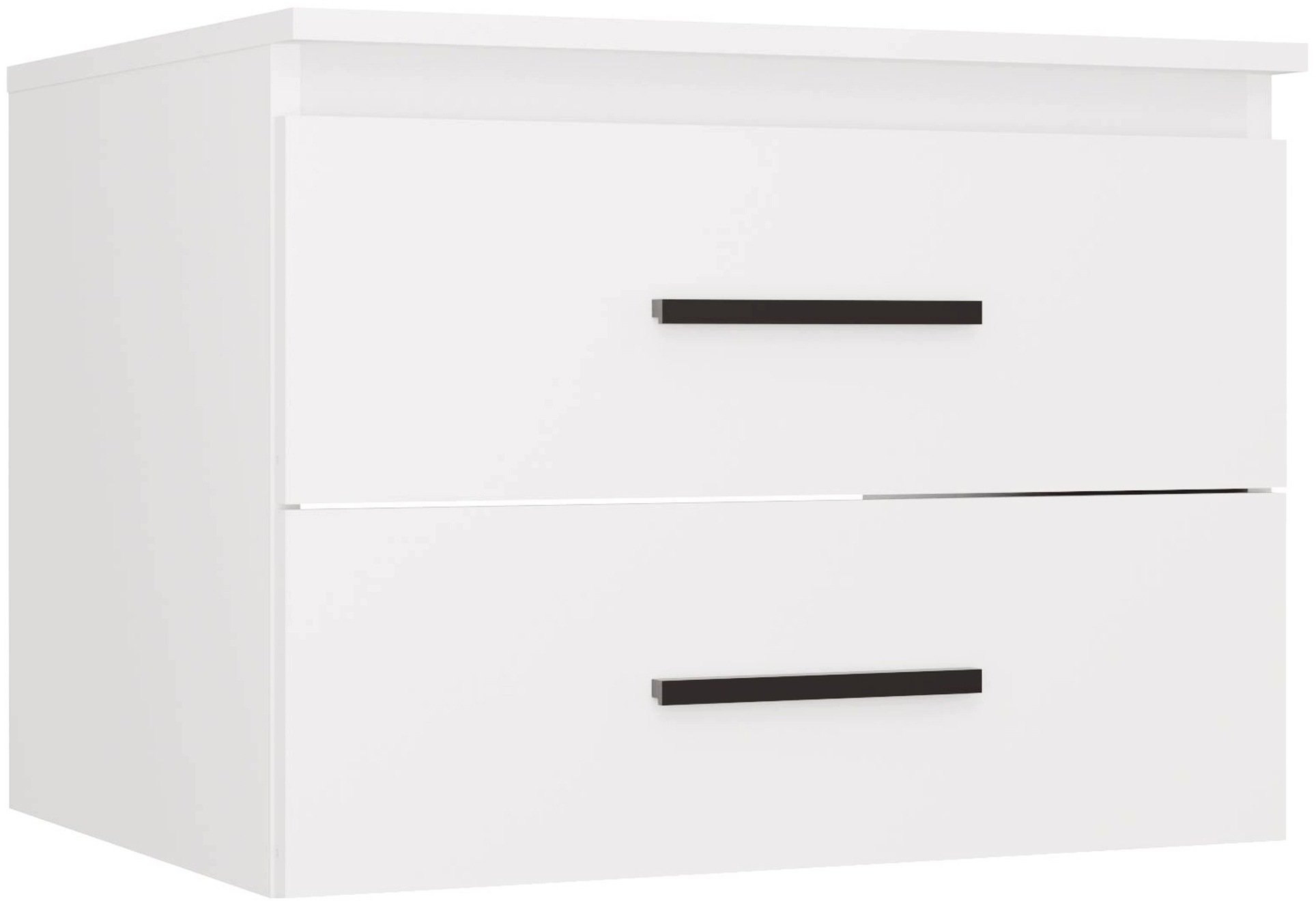 UAB KAME Szafka Pod umywalkę NEL 60 UC biała uchwyty czarne wisząca 2 szuflady 60 Cm M-MP-SZŁ-NEL-60UC-BIA