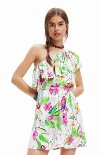 Desigual sukienka kolor biały mini prosta - Sukienki - miniaturka - grafika 1