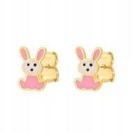 Biżuteria dla dzieci - Złote Kolczyki 585 Na Sztyft 0.90 g Rodium - miniaturka - grafika 1