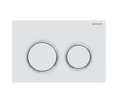 Przyciski spłukujące - Geberit Omega20 - Sterowanie spłukiwaniem, biały matowy/chrom błyszczący 115.085.JT.1 - miniaturka - grafika 1