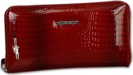 Portfele - Jennifer Jones portfel ze skóry naturalnej z ochroną RFID damska torebka na nadgarstek czerwona 19x2,5x10 - z zawieszką w kształcie wróżki D2OTJ505R - miniaturka - grafika 1