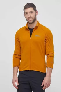 Bluzy męskie - Jack Wolfskin bluza sportowa Gravex Thermo kolor żółty gładka 1711581 - grafika 1