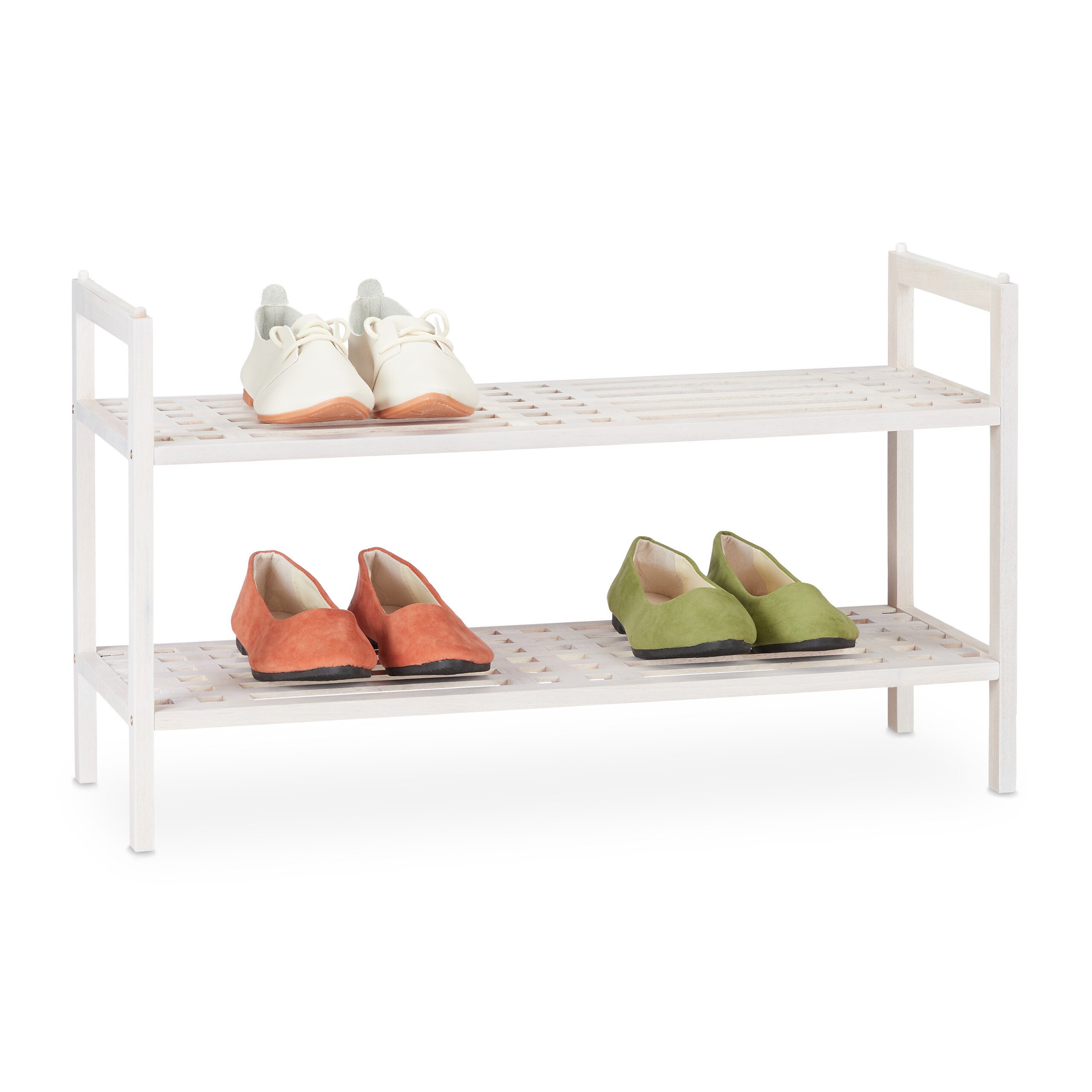relaxdays stojak na buty biały