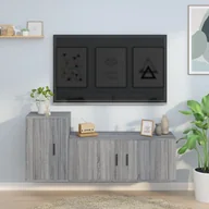 Szafki RTV - vidaXL Zestaw 2 szafek pod TV, szary dąb sonoma - miniaturka - grafika 1