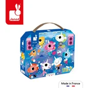 Puzzle - Janod, Puzzle W Walizce Jednorożce Na Koncercie Rockowym, 24 El. - miniaturka - grafika 1