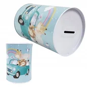 Skarbonki - SKARBONKA PUSZKA nieotwierana na pieniądze METALOWA DO OSZCZĘDZANIA 12,5CM - miniaturka - grafika 1