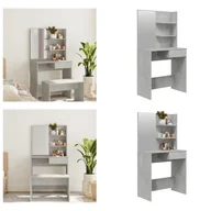 Toaletki - vidaXL Toaletka z lustrem betonowa szara 74,5x40x141 cm - Toaletka - Stolik do makijażu - Stolik kosmetyczny - Toaletka - miniaturka - grafika 1