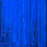 Oświetlenie świąteczne - Kurtyna Ledowa 300 lampek LED 3m x 3m BLUE / NIEBIESKI - miniaturka - grafika 1