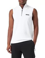 Bluzy męskie - BOSS Męska bluza z dzianiny Zaxly, White100, S - miniaturka - grafika 1