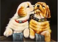 Prace ręczne dla dzieci - Diamentowa mozaika Haft Diamentowy zakochane pieski - miniaturka - grafika 1