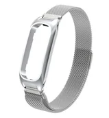 Smartband - Pasek Metalowy z Zapięciem na Magnes Braders Bransoleta do Oppo Band srebrny - miniaturka - grafika 1