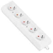 Listwy zasilające - Gniazdo przenośne pięciokrotne z/u 5x2P+Z 16A, biały, GN-570 - miniaturka - grafika 1