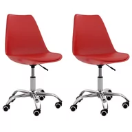 Krzesła - shumee Krzesła stołowe 2 szt. czerwone sztuczna skóra - miniaturka - grafika 1