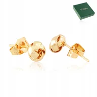Kolczyki - ZŁOTE KOLCZYKI ZE STALI CHIRURGICZNEJ SZTYFT KULECZKI ZAWIJANE MAŁE PREZENT - miniaturka - grafika 1