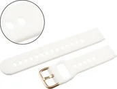 Akcesoria do smartwatchy - AlleTime Pasek uniwersalny 18 mm silikonowy biały rosegold zapinka + teleskopy - miniaturka - grafika 1