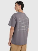 Koszulki męskie - 4F T-shirt oversize z nadrukiem męski - szary L - miniaturka - grafika 1