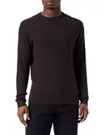 Swetry męskie - JACK & JONES Jprbladallas Knit Crew Neck sweter męski, Java/Szczegóły: Twisted W. Black, XXL - miniaturka - grafika 1