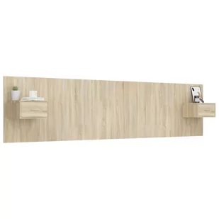 Lumarko Wezgłowie z szafkami, dąb sonoma, materiał drewnopochodny - Inne meble do sypialni - miniaturka - grafika 4