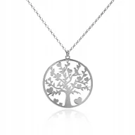 Naszyjniki - Długi naszyjnik kółko drzewo srebrny rodowany - miniaturka - grafika 1