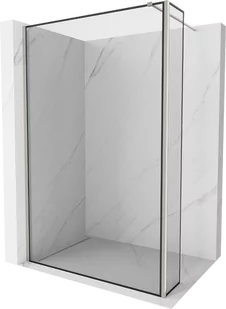 Mexen Kioto ścianka prysznicowa Walk-in 140 x 30 cm, czarny wzór, nikiel szczotkowany - 800-140-212-97-70-030 - Ścianki i drzwi prysznicowe - miniaturka - grafika 1