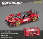 Klocki - Zestaw Klocków Auto Sportowe Czerwone 482el. EDUKAMP - miniaturka - grafika 1