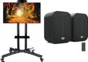 Inne akcesoria audio-wideo - Mozos Mozos Stojak podłogowy 1500 32'' - 60'' + Głośniki komputerowe Agera - miniaturka - grafika 1