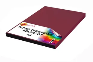 Papier techniczny A4 300g bordowy 50 arkuszy - Szkolne artykuły papiernicze - miniaturka - grafika 1
