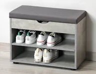 Szafki na buty - Szafka na buty z siedziskiem i schowkiem imitacja betonu KESPER 15934 - miniaturka - grafika 1