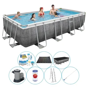 Zestaw basenowy - Bestway Power Steel 549x274x122 cm - Rechteckig - Rattan - Baseny ogrodowe - miniaturka - grafika 1