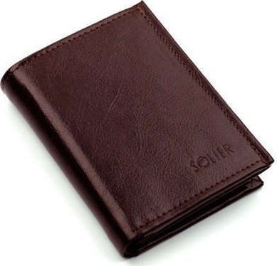 Solier Accessories Elegancki skórzany męski portfel SOLIER SW01 bordowy