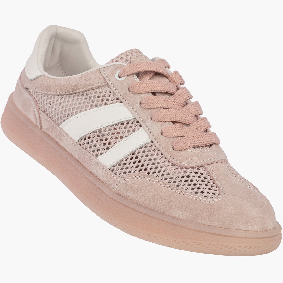 Sneakersy Damskie Buty Skórzane Sportowe Siateczka Półbuty Casual Różowe Goodin 40