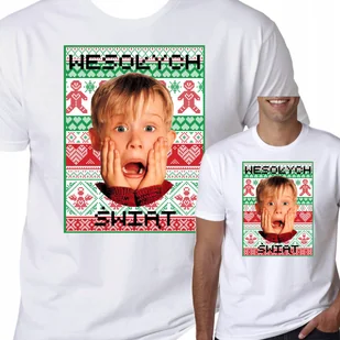 Kevin Sam W Domu Koszulka Świąteczna Śmieszna Xl - Koszulki męskie - miniaturka - grafika 1