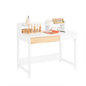 Biurka - SoBuy Biurko z 2 szufladami do sypialni dziecięcej Półka Biały FWT106-W - miniaturka - grafika 1