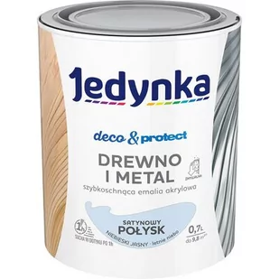 Farba akrylowa Jedynka Deco&Protect Drewno i Metal Satynowy Połysk Niebieski Jasny 0,7 l - Emalie - miniaturka - grafika 1