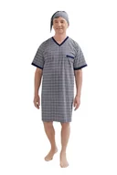 Piżamy damskie - KOSZULA NOCNA MĘSKA 3XL KRÓTKI RĘKAW BAWEŁNIANA DLA TATY DZIADKA W KRATKĘ SZLAFMYCA5 - miniaturka - grafika 1