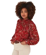 Bluzki damskie - Joe Browns Damska bluzka z długim rękawem z nadrukiem Paisely z wysokim dekoltem, wielokolorowa, 6, multi, 32 - miniaturka - grafika 1