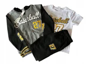 Dresy i komplety dla chłopców - dresy chłopięce komplet dresowy 3 elementy 122/128 - 8 lat czarno- żółty - F-26 - miniaturka - grafika 1