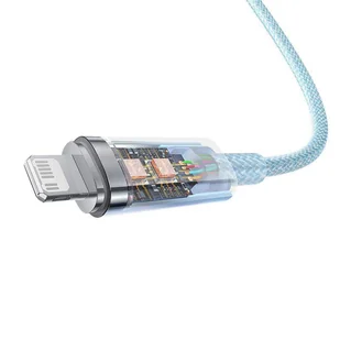 Kabel szybko ładujący Baseus USB-C do Lightning Explorer Series 2m, 20W (niebieski) - Kable - miniaturka - grafika 6