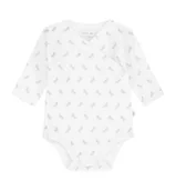 Body dla niemowląt - Body bawełniane kimono białe w koniki - 68 - miniaturka - grafika 1