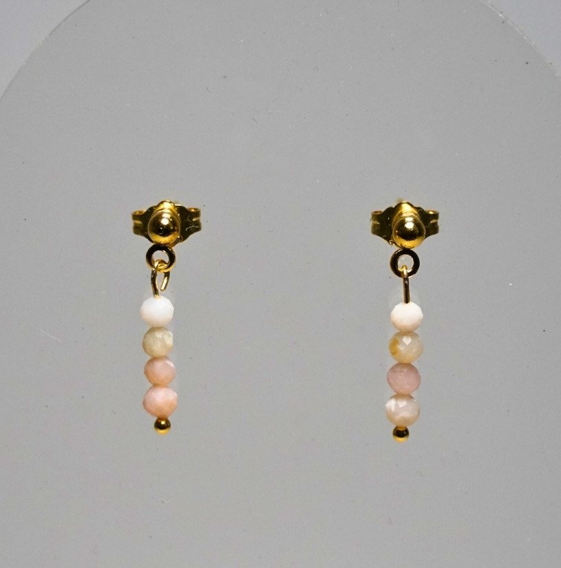 Kolczyki Opal Różowy 3mm - Crystals Break