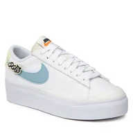 Buty sportowe damskie - Buty NIKE - Blazer Low Platform Se DJ6376 100 White/Boarder Blue/Pink Oxford - miniaturka - grafika 1